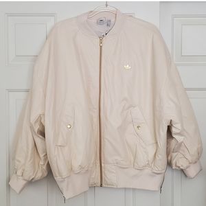Adidas Vegan Leather Bomber Jacket Size Large